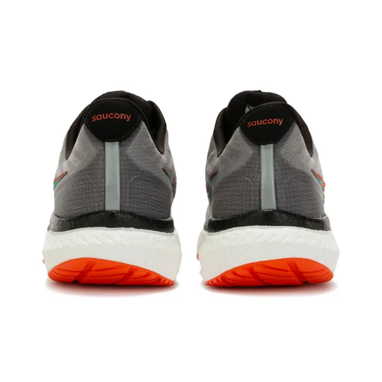 Saucony Triumph 19 Cushioning Anti-Slip And Wear-Resistant Breathable Support Low-Top Running Shoes Men's Gray Orange-3