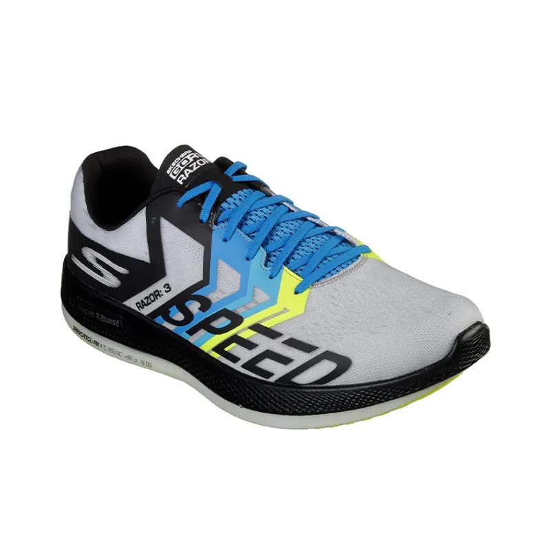 Skechers Go Run Razor 3 Cushioning Anti-Slip And Wear-Resistant Low-Top Casual Running Shoes Men's Gray Black-2