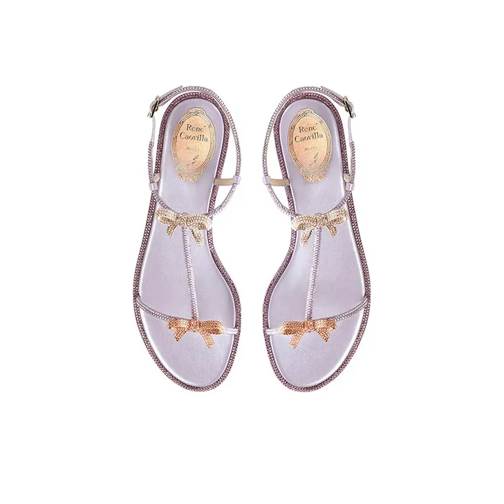 RENE CAOVILLA Caterina One Strap Sandals Women's Lavender-4