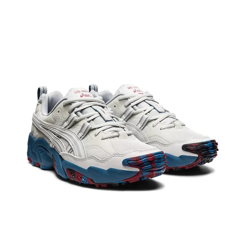 Asics Gel-Nandi Anti-Slip Wear-Resistant Low-Top Running Shoes Men's White Blue Comfortable-2