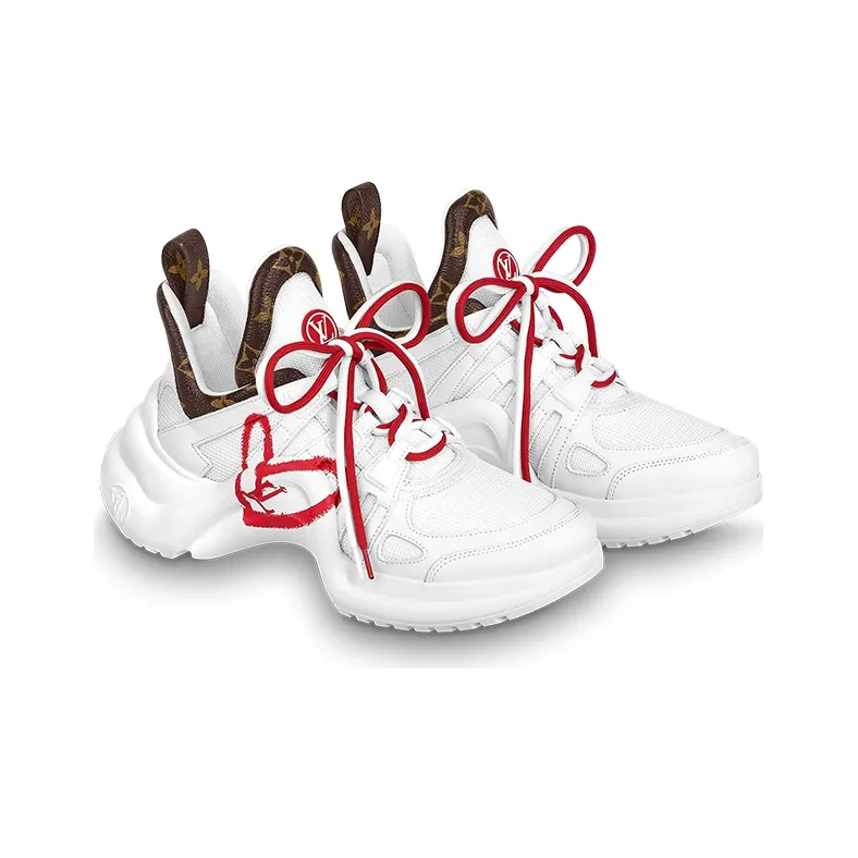 LOUIS VUITTON Archlight 1.0 Sneakers 'White With Red Heart And Bowtie' Women's-1