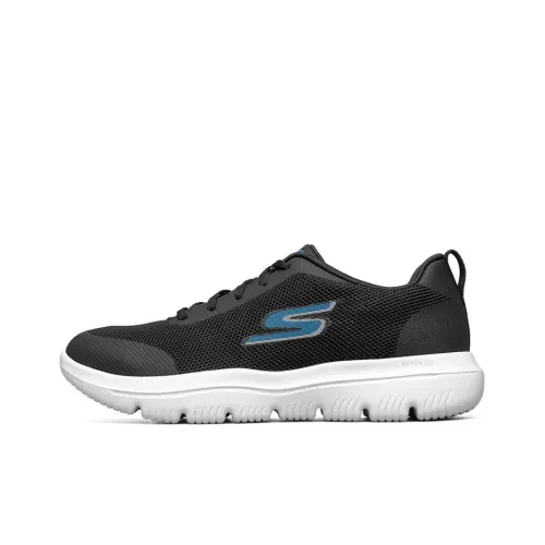 Skechers Go Walk Evolution Ultra Cushioning Anti-Slip And Wear-Resistant Low-Top Casual Shoes Men's Black Blue