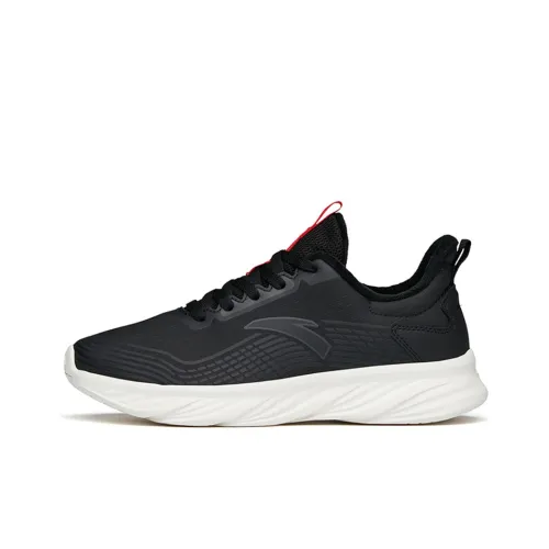Anta Running Collection Durable Breathable Low Top Running Shoes Men's Black White Fleece Lined Comfortable
