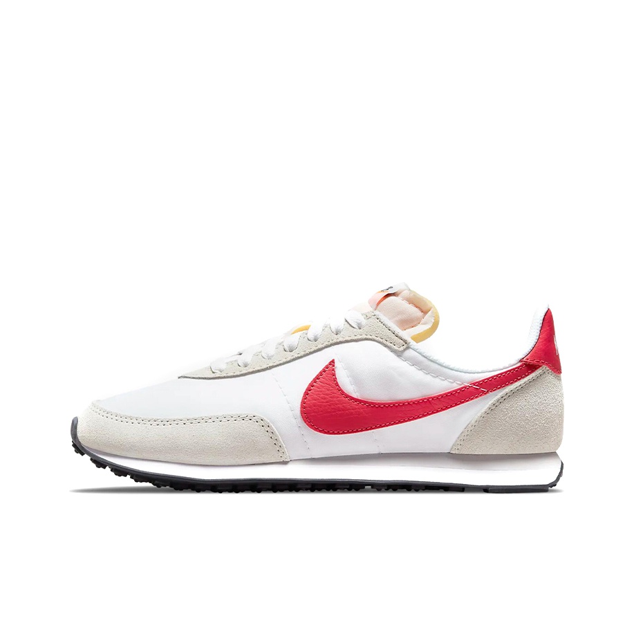 nike daybreak trainers in cream and red