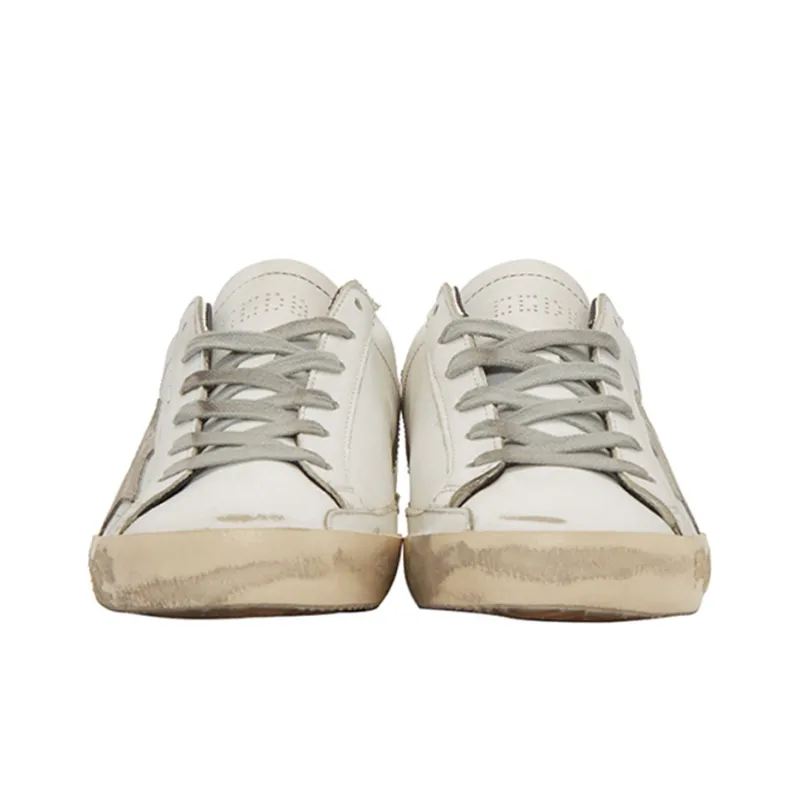 Golden Goose Super Star Stylish Skateboarding Shoes Men's White Vintage Version-3