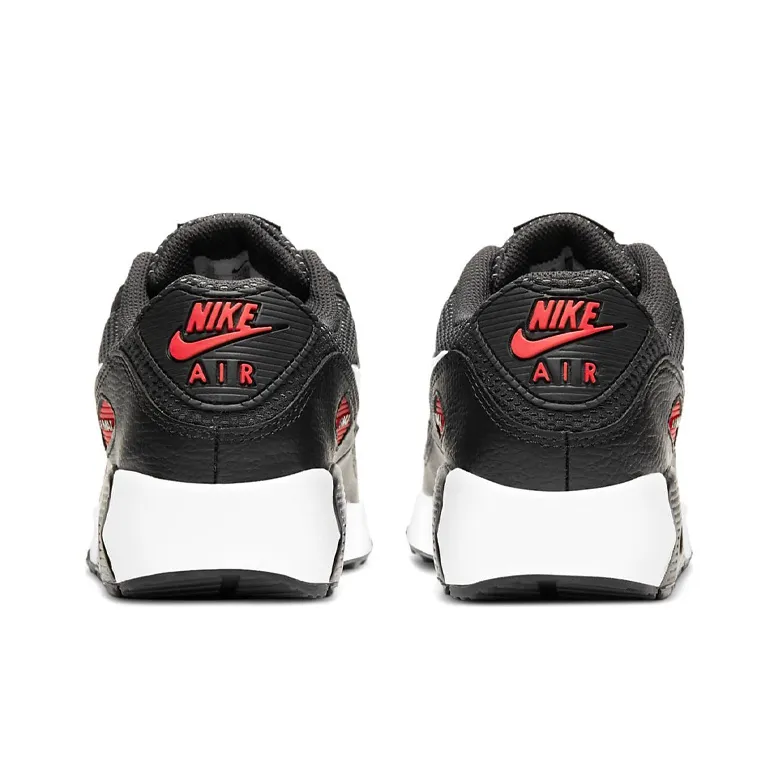 Nike Air Max 90 Dark Smoke Grey Black University Red White GS-4