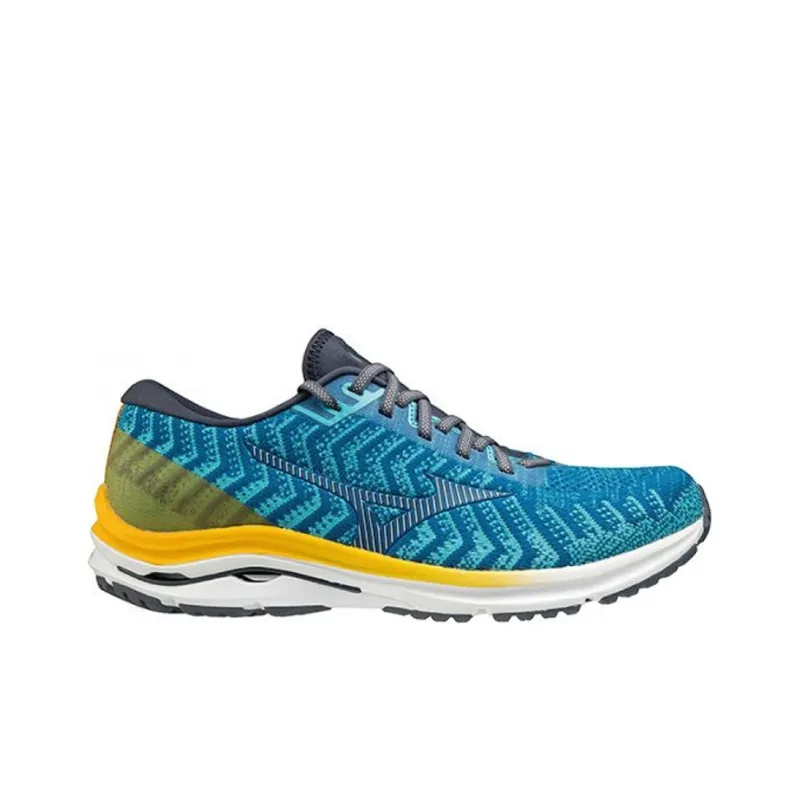 Mizuno Wave Rider 24 Waveknit Super Wide 'Blue Orange'-1