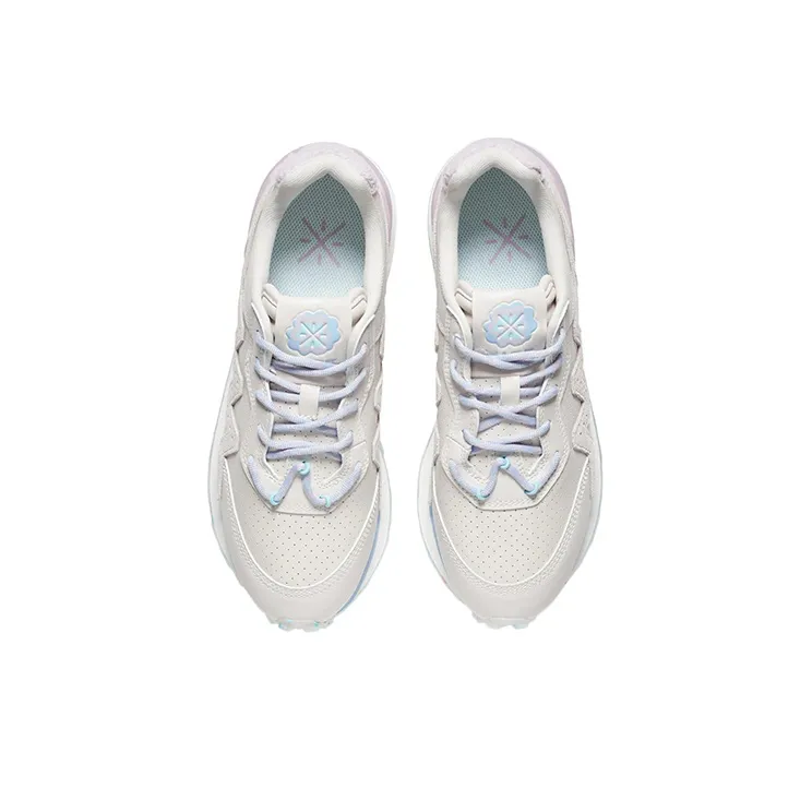 LiNing Marshmallow Cushioning Wear Resistant Low Top Sports Casual Shoes Women's White Gray-3