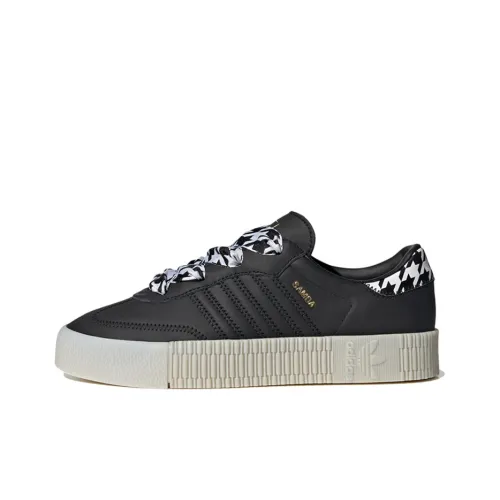 Adidas Originals Sambarose Skateboard Shoes Women's Low-Top Black/Gold/White