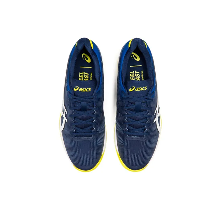 Asics Solution Speed FF Shock Absorbers Low Top Tennis Shoes Men's Blue White Yellow-2