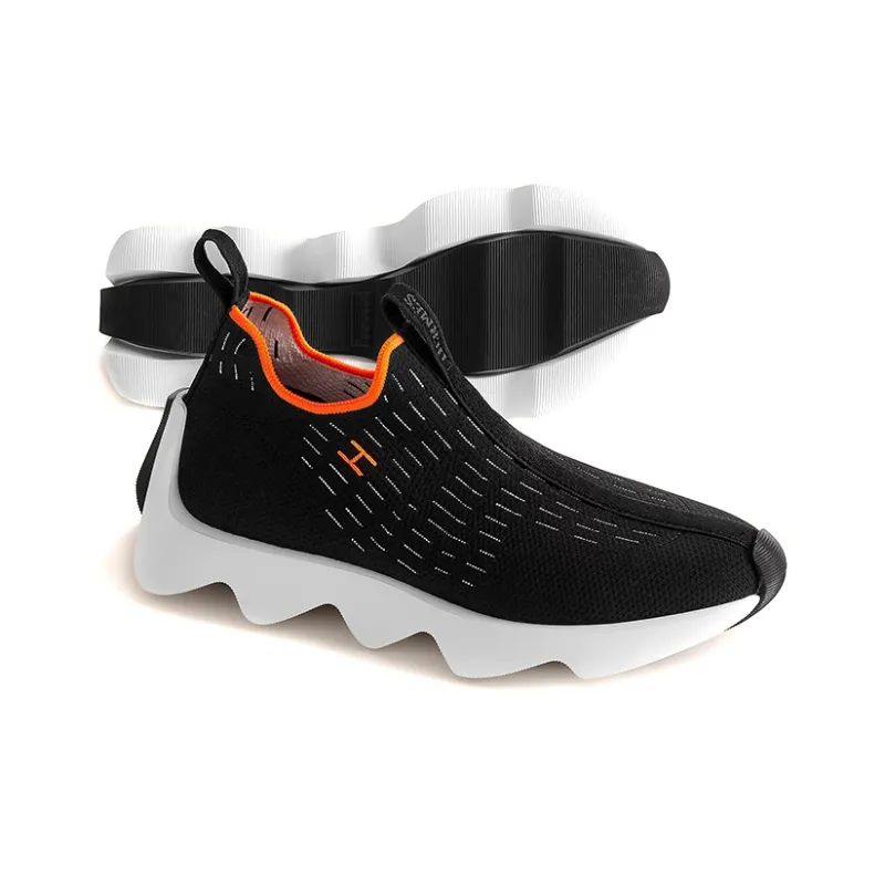 HERMES Eclair Casual Shoes Women's Low Top Black-4