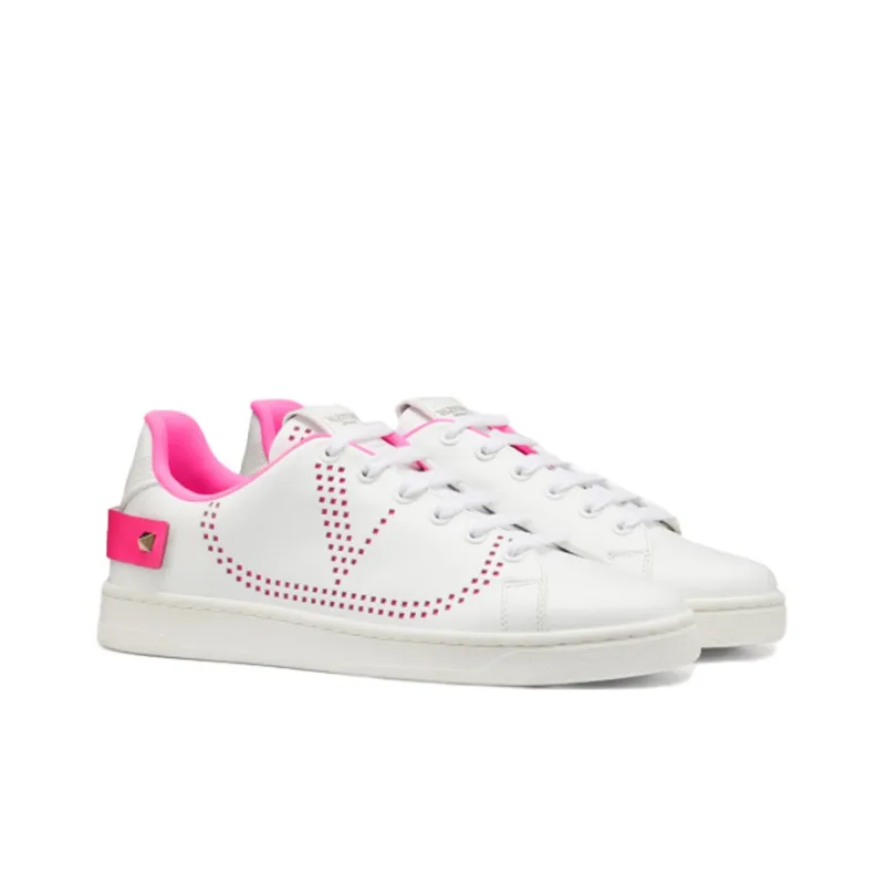 Valentino GARAVANI Vlogo Low Top Stylish Skateboarding Shoes Women's Neon Pink-2