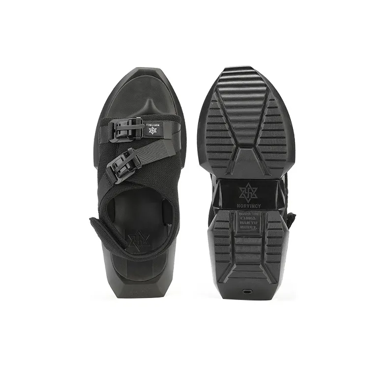 NORVINCY Soft Sole Hook and Loop Trendy Beach Sandals Unisex-2