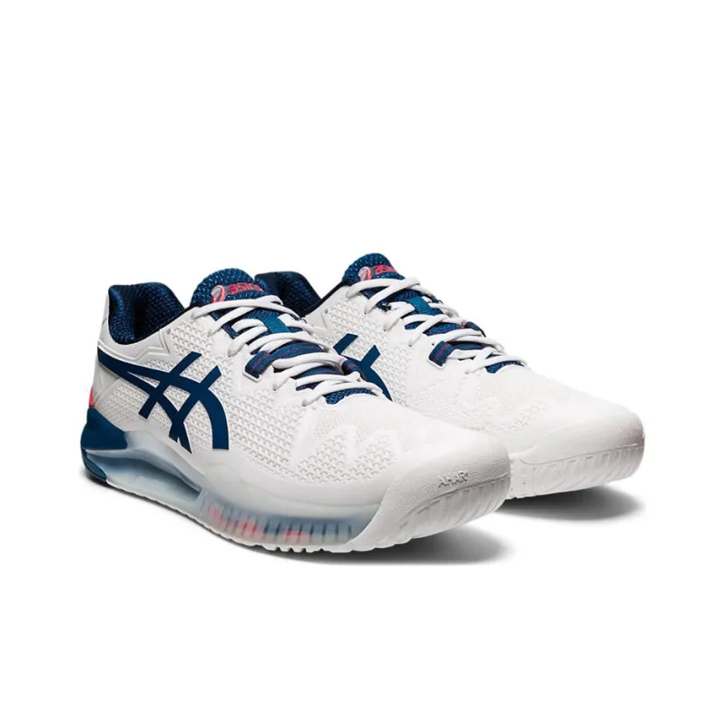 Asics Gel Resolution 8 2E Wide 'White Mako Blue'-2