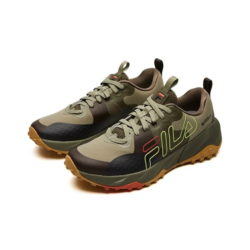 FILA Athletics Cushioning Anti-Slip And Wear-Resistant Low-Top Marathon Running Shoes Men's Green-2