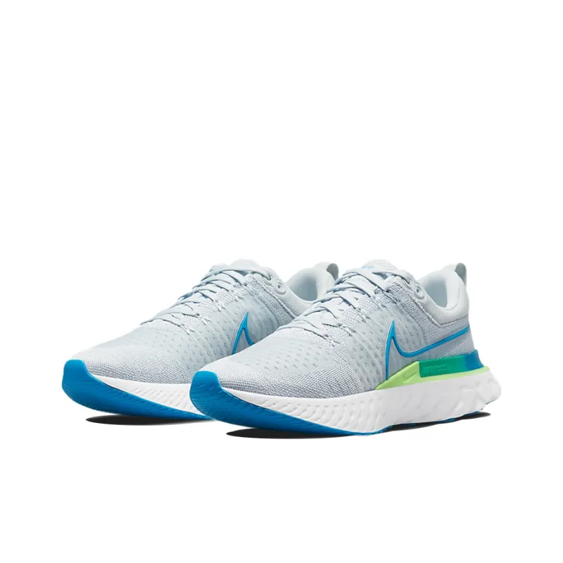 Nike React Infinity Run Flyknit 2 Pure Platinum Emerald Laser Blue-2