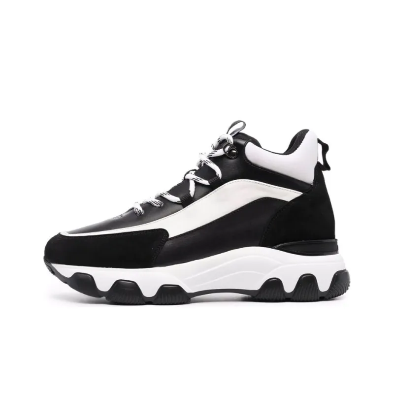 HOGAN Hyperactive Cushioning Anti-Slip And Wear-Resistant High-Top Running Shoes Women's Black White-0