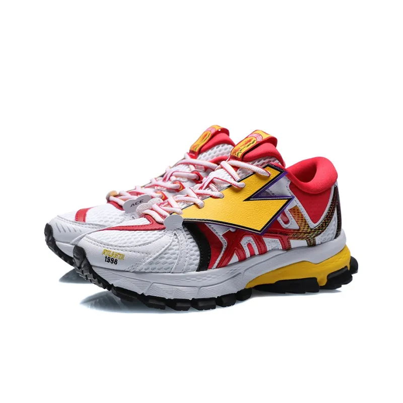LiNing Furious Rider ACE Cushioning Anti Slip Wear Resistant Breathability Low Top Running Shoes Women's White Red-2