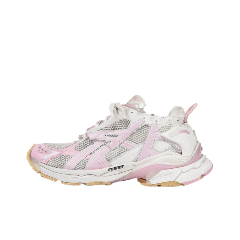 Balenciaga Runner Sneakers 'White Baby Pink Mesh And Nylon' Women's-0
