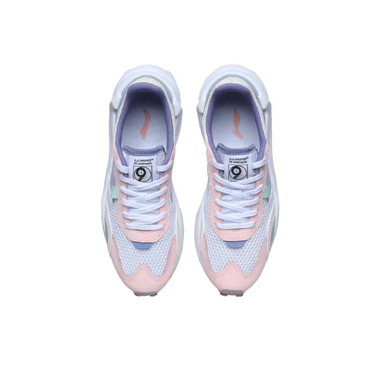 LiNing Square Non slip Lightweight Low Top Running Shoes Women's Blue-3