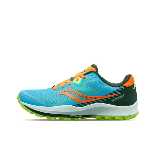 Saucony Peregrine Falcon 11 Running Shoes Men Low-Top Blue/Green/Orange