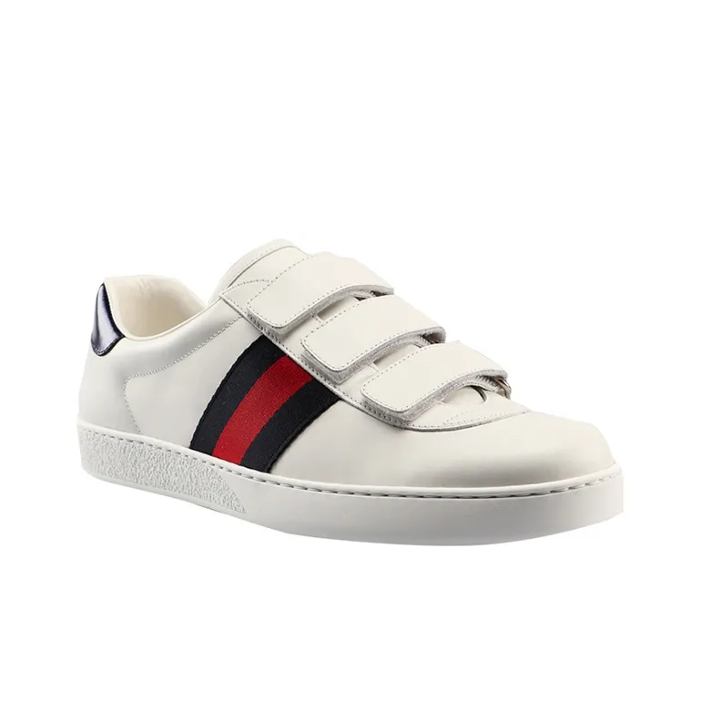 GUCCI New Ace Grip Strap Low 'White'-3