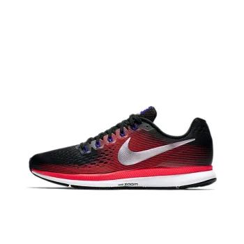 Nike Air Zoom Pegasus 34 Black Metallic Silver Bright Crimson