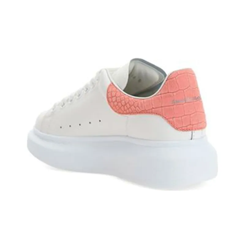 Alexander McQueen Oversized Pink Embossed Suede Croco Women's-3