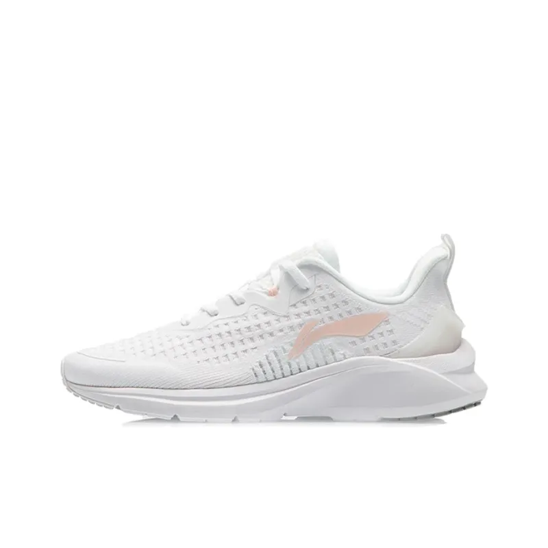 LiNing Lightweight And Breathable Low Top Running Shoes Women's White Casual-0