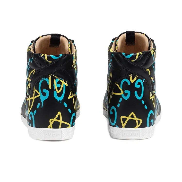 GUCCI Ace High-Top Graffiti Ghost Stars-4