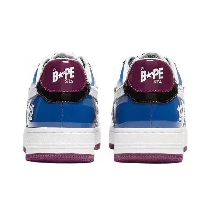 A BATHING APE STA Stylish Skateboarding Shoes Men's Blue Purple Limited Edition Numbered Edition-2