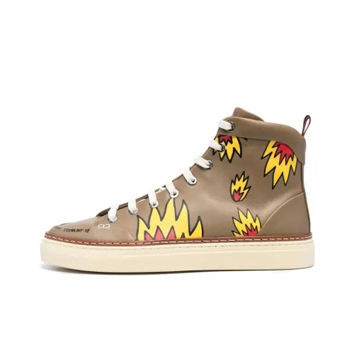 BALLY Skateboard Shoes Men High-Top Brown