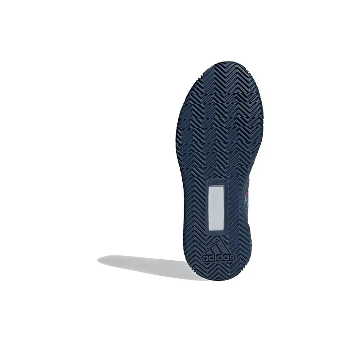Adidas Stycon Laceless Hardcourt Cushioning Anti-Slip And Wear-Resistant Mid-Top Tennis Shoes Men's Marine Blue-5