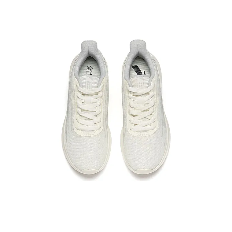 Anta Running Collection Cushioning Anti Slip And Wear Resistant Low Top Running Shoes Women's White Gray-2