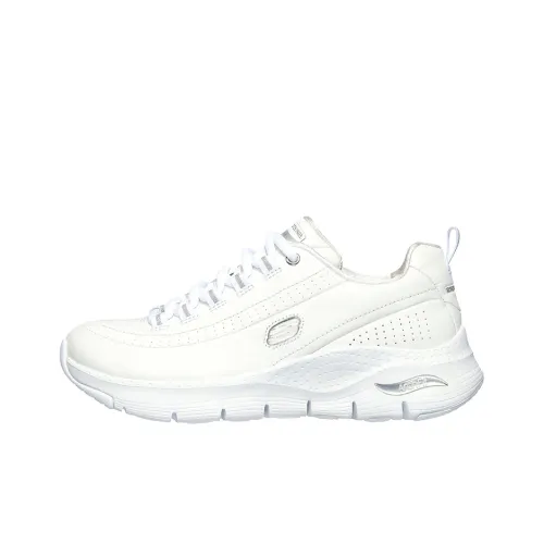 Skechers Arch Fit Anti Slip Wear Resistant Low Top Running Shoes Women's White