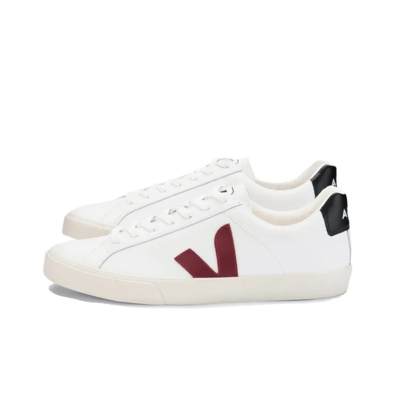 VEJA Esplar Logo Leather 'White Marsala Black'-1