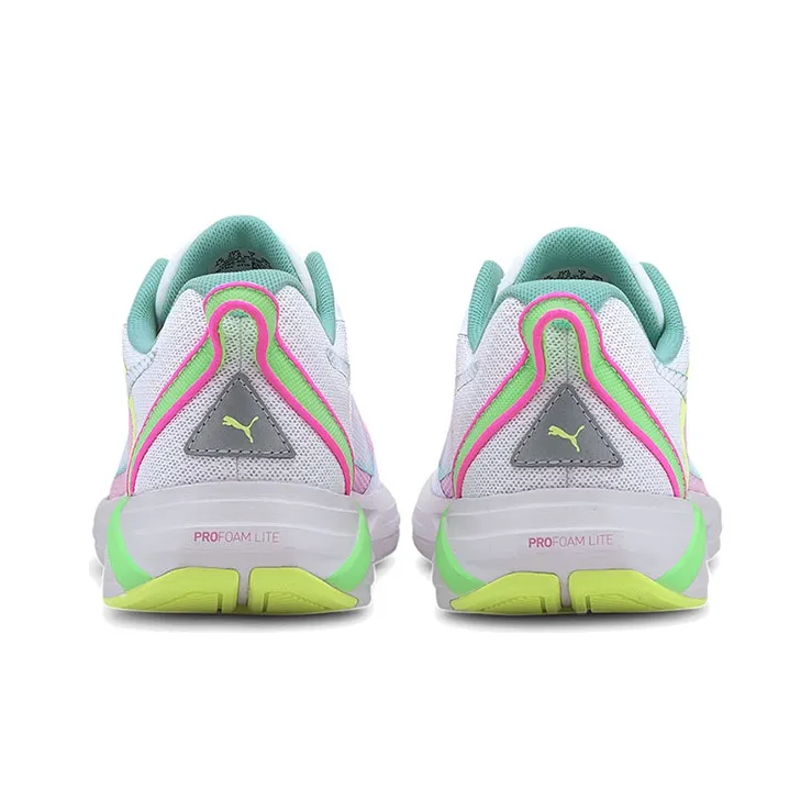 PUMA Minima Cushioned Slip-Resistant Lightweight Low-Top Running Shoes Women's White Pink Green-2