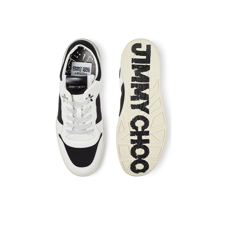 スニーカー JIMMY CHOO POME F JC LOGO SNEAKER Silver Leather and Metallic JC Monogram Pattern Low Top