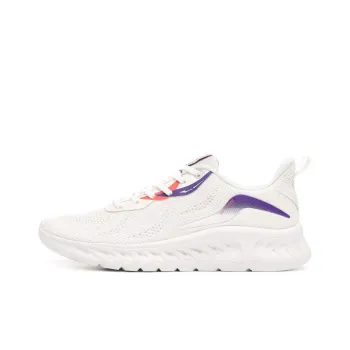 Erke Nibbled Cushioning Anti-Slip And Wear-Resistant Low-Top Running Shoes Men's White Purple