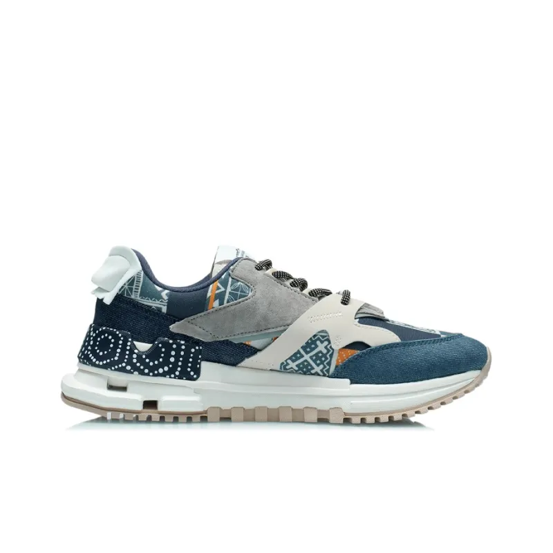 LiNing Cushioned Anti-Slip Wear-Resistant Breathable Lightweight Low-Top Running Shoes Men's Deep Prussian Blue-1