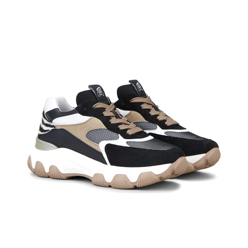 HOGAN Casual Shoes Women's Low Top Black White Brown-1