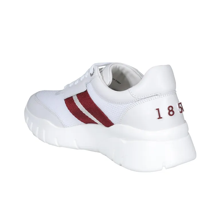 BALLY Cushioning Lightweight Height Increasing Low Top Running Shoes Men's White-3