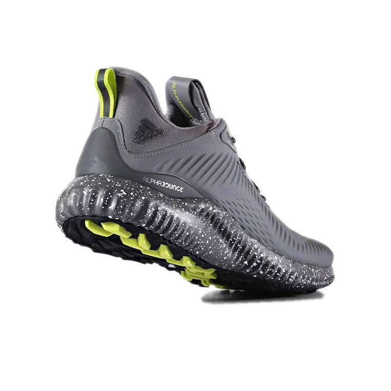 Adidas AlphaBounce Anti-Slip And Wear-Resistant Breathable Low-Top Running Shoes Men's Gray-3