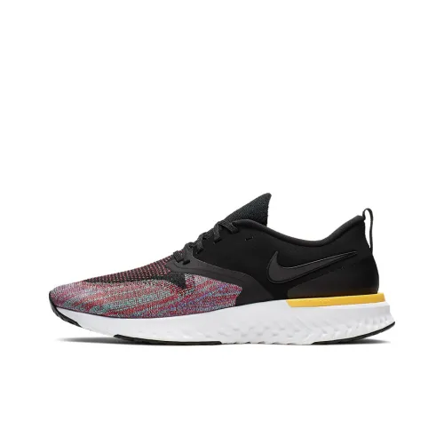 Nike Odyssey React Flyknit 2 Running Shoes Men Low-Top Black/Purple/Yellow