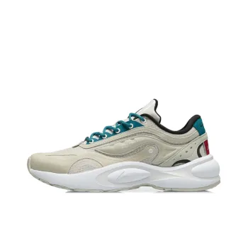 LiNing V8 Cushioning Wear Resistant Low Top Running Shoes Men's Gray White
