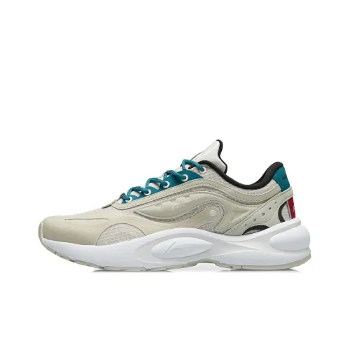 LiNing V8 Cushioning Wear Resistant Low Top Running Shoes Men's Gray White