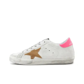 Golden Goose Super Star Skateboard Shoes Women's Low Top White/Gold/Pink