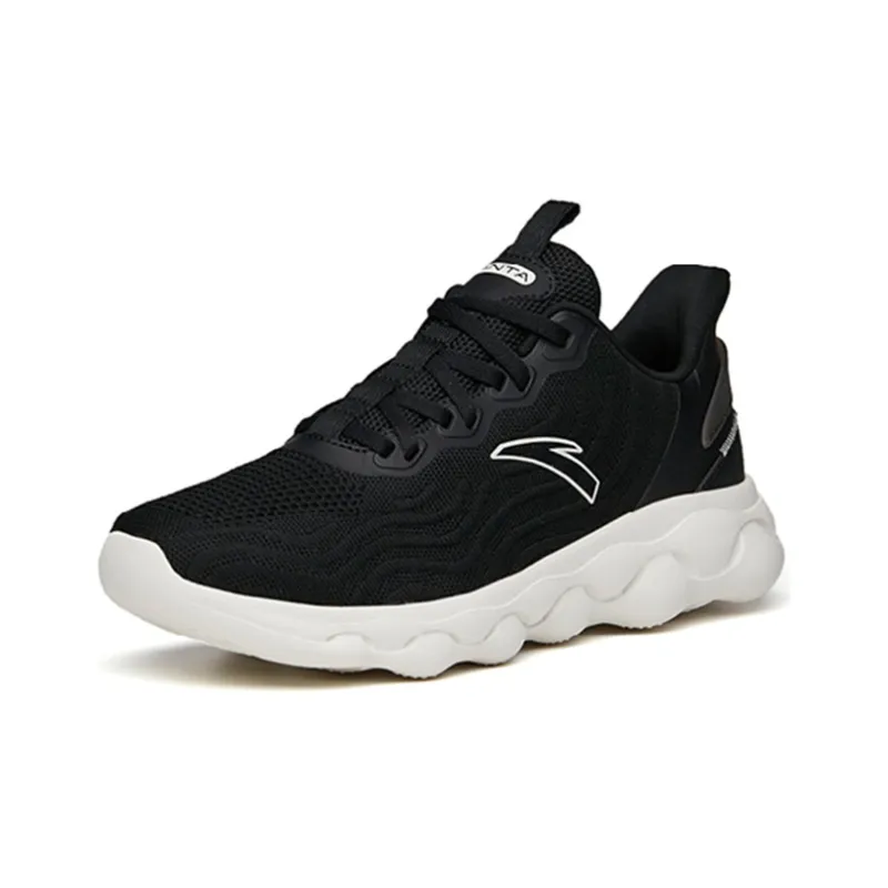 Anta Sheepskin Cushioning, Slip Resistant, Abrasion Resistant, Breathable Low Top Running Shoes Men's Black-2
