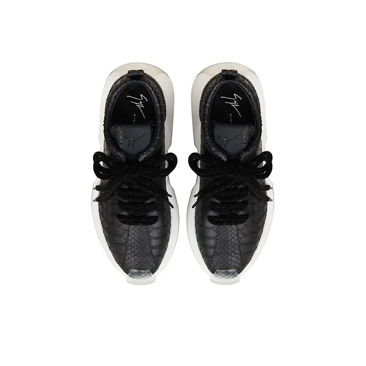 Giuseppe Zanotti/GZ Fero Cushioned Slip Resistant Lightweight Height Increasing Low Top Casual Shoes Women's Black-4