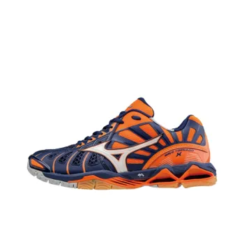 Mizuno Wave Tornado Cushioning Breathable Wear-Resistant Slip-Resistant Low-Top Running Shoes Unisex Blue Orange